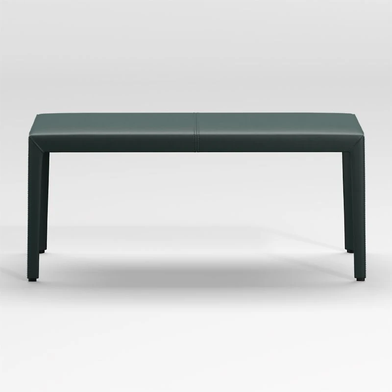 Folio Dark Green Top-Grain Leather 40" Bench