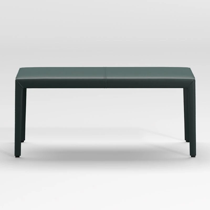 Folio Dark Green Top-Grain Leather 40" Bench
