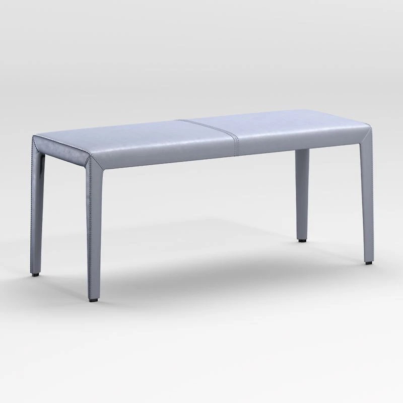 Folio Slate Blue Top-Grain Leather 40" Bench