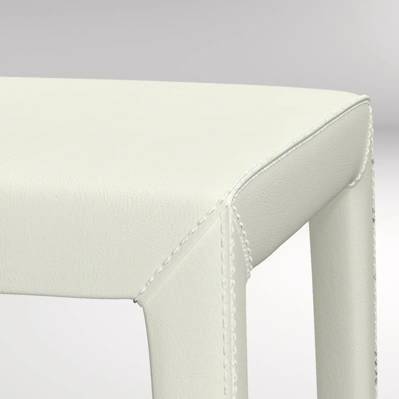 Folio White Top-Grain Leather 40" Bench