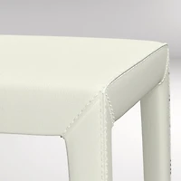 Folio White Top-Grain Leather 40" Bench