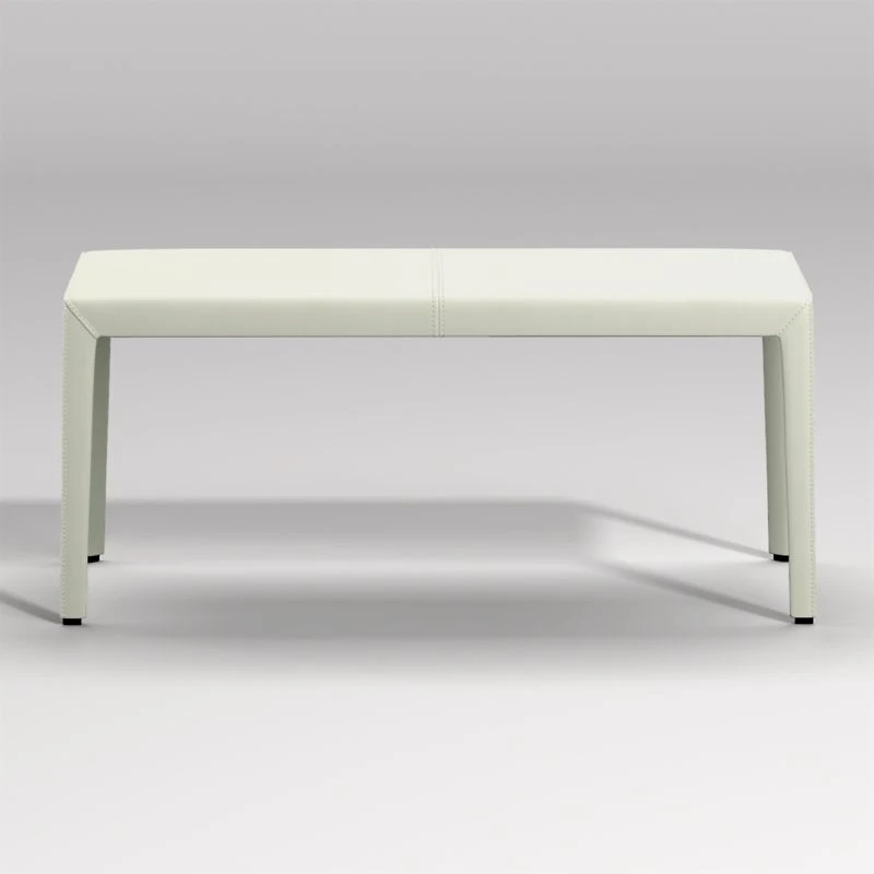 Folio White Top-Grain Leather 40" Bench