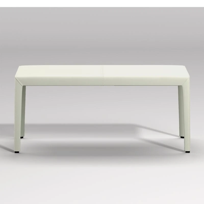 Folio White Top-Grain Leather 40" Bench
