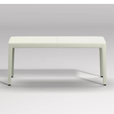 Folio White Top-Grain Leather 40" Bench