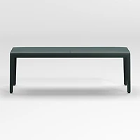 Folio Dark Green Top-Grain Leather 52" Bench