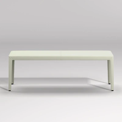 Folio White Top-Grain Leather 52" Bench