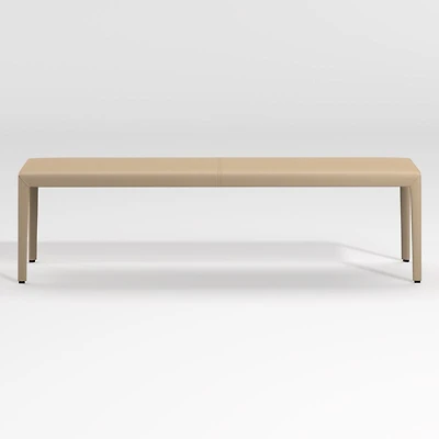 Folio Beige Top-Grain Leather 64" Bench
