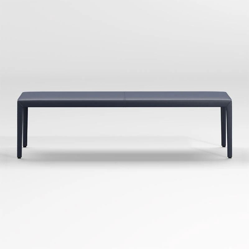 Folio Deep Blue Top-Grain Leather 64" Bench