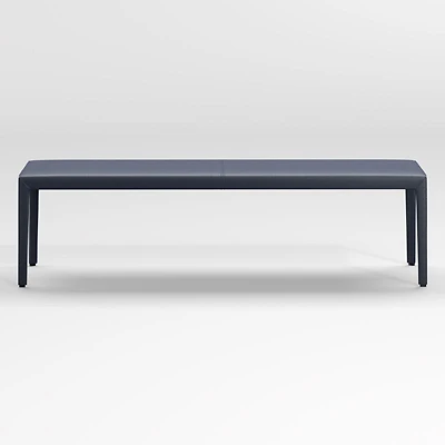 Folio Deep Blue Top-Grain Leather 64" Bench