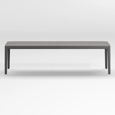 Folio Dark Grey Top-Grain Leather 64" Bench