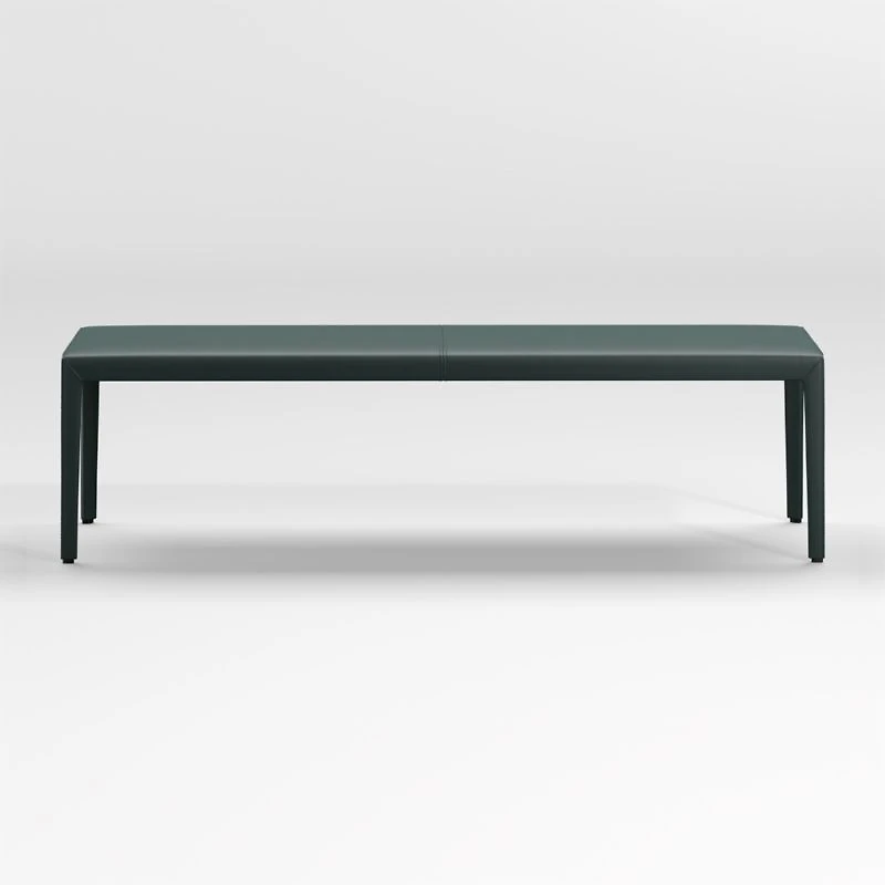 Folio Dark Green Top-Grain Leather 64" Bench