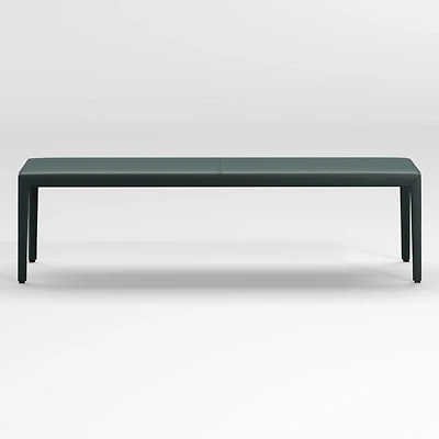Folio Dark Green Top-Grain Leather 64" Bench