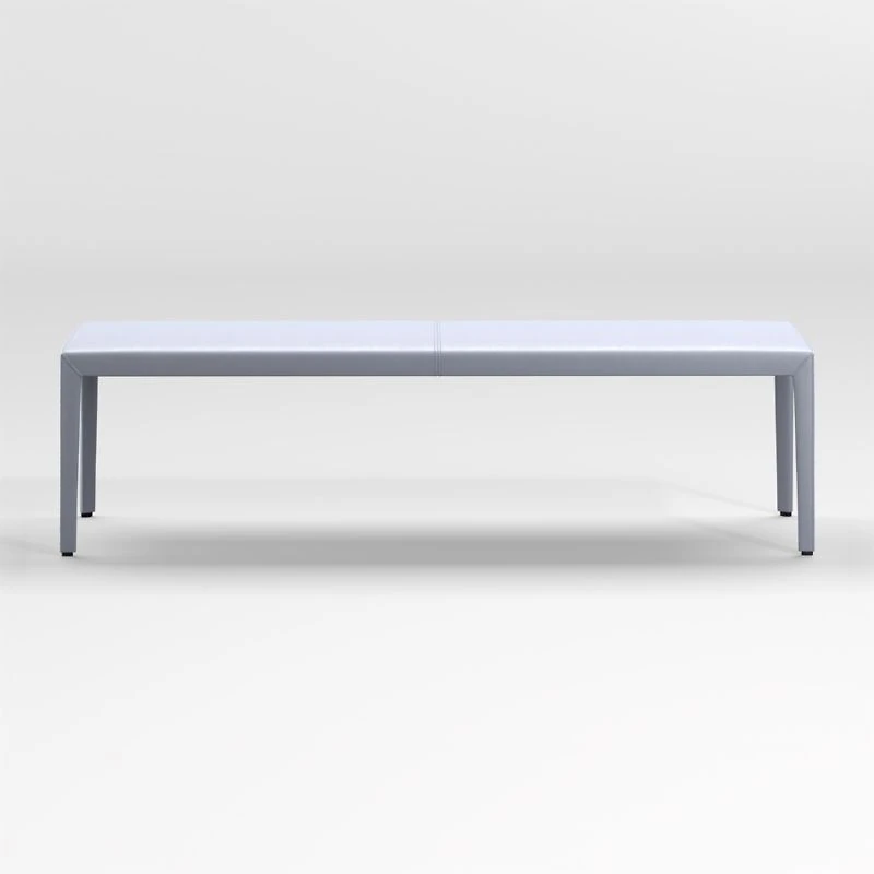 Folio Slate Blue Top-Grain Leather 64" Bench