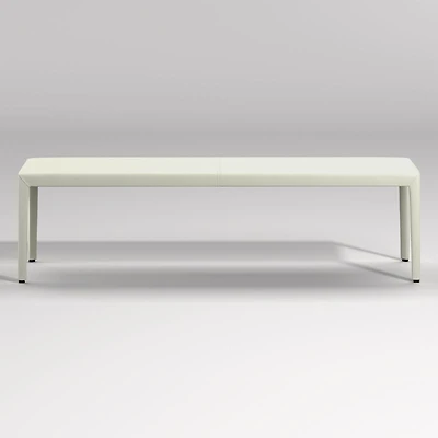 Folio White Top-Grain Leather 64" Bench