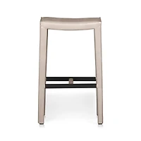 Folio Sand Top-Grain Leather Backless Bar Stool