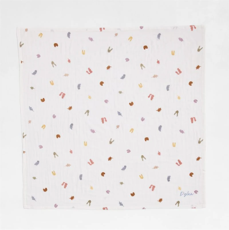 Forest Animals Organic Cotton Gauze Baby Swaddle Blankets, Set of 2