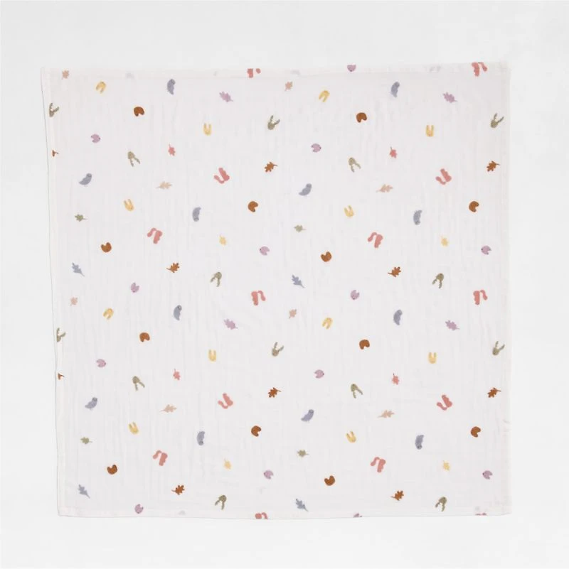 Forest Animals Organic Cotton Gauze Baby Swaddle Blankets, Set of 2