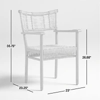 Forge Barley Brown Oak Wood Dining Arm Chair by Jake Arnold