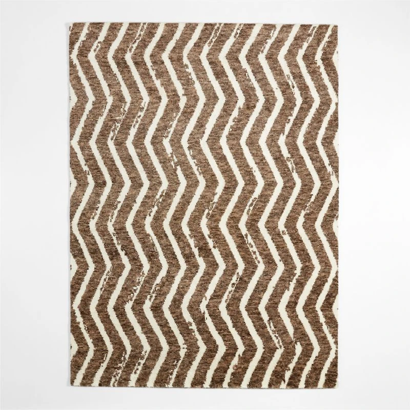 Formentera Wool Hand-Knotted Brown Area Rug 8'x10'