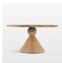 Foxx 60" Round Natural Wood Dining Table