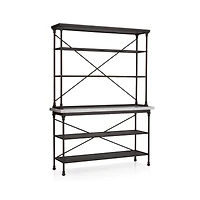 French Kitchen Bakers Rack with Hutch