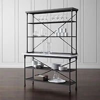 French Kitchen Bakers Rack with Hutch
