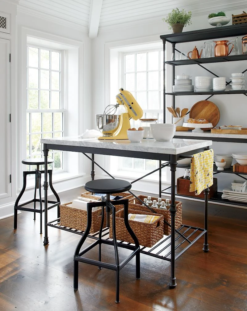 French Kitchen Bakers Rack with Hutch