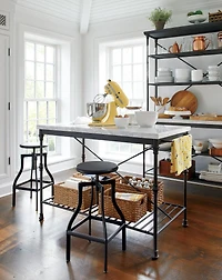 French Kitchen Bakers Rack with Hutch