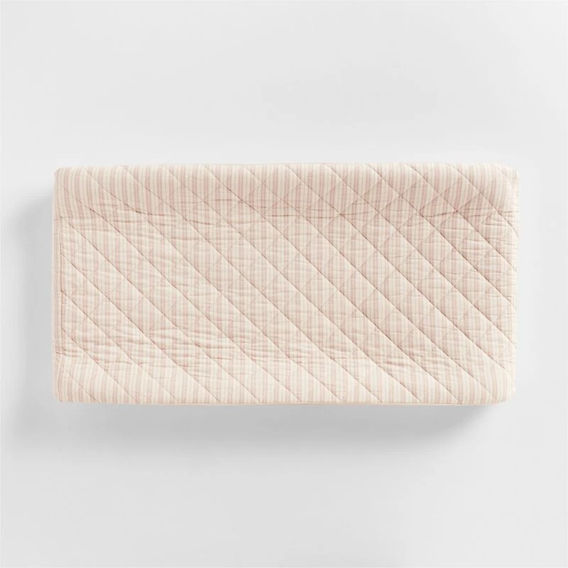 Frenchie Dusty Blush Organic Cotton Baby Changing Pad Cover by Leanne Ford