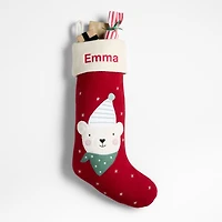 Festive Friends Felt Bear Kids Christmas Stocking