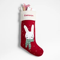 Festive Friends Felt Bunny Kids Christmas Stocking
