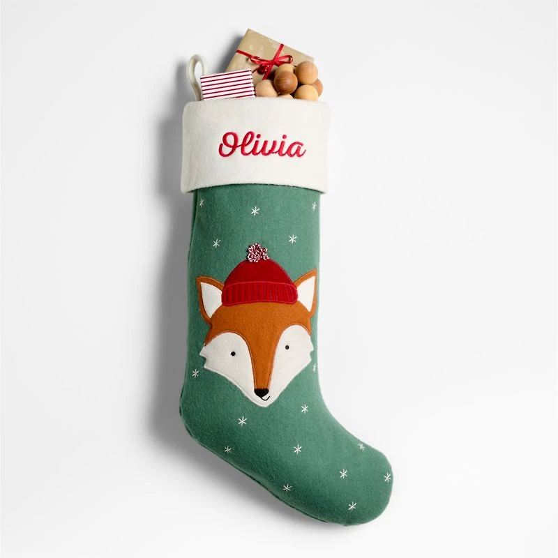 Festive Friends Felt Fox Kids Christmas Stocking