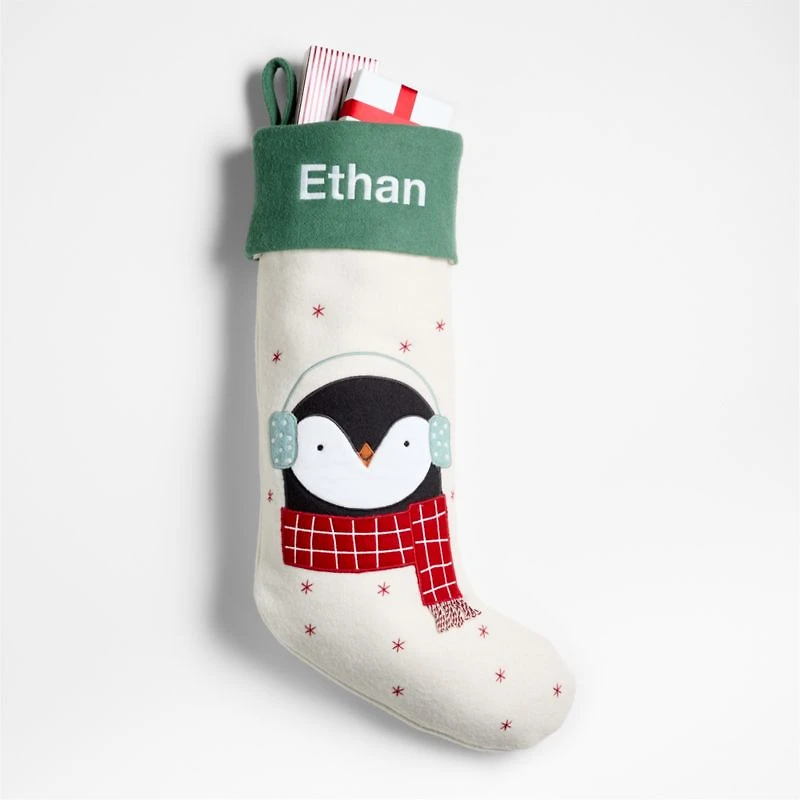 Festive Friends Felt Penguin Kids Christmas Stocking