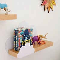 Cloud Metal and Wood Wall Shelf