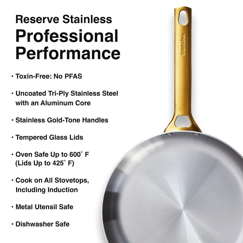 GreenPan ™ Reserve 10-Piece Stainless Steel Cookware Set
