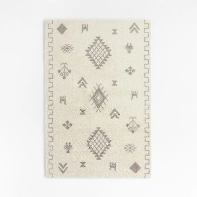 Gabey Figures Wool Dark Beige Kids Area Rug 5'x8'