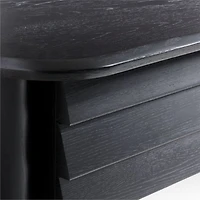 Gallerie 72.25" Black Oak Wood Curved Desk with Drawers