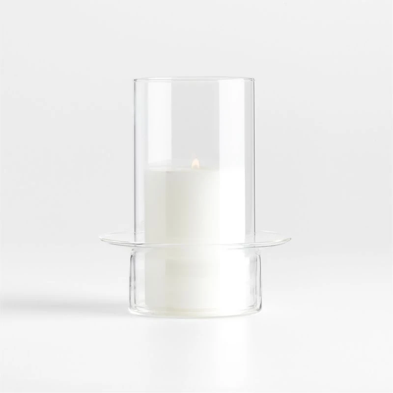 Gara Clear Glass Hurricane Candle Holder 7"