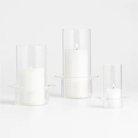 Gara Clear Glass Hurricane Candle Holder 7"