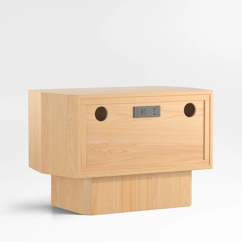 Gather 30" Natural Oak Wood Charging Nightstand