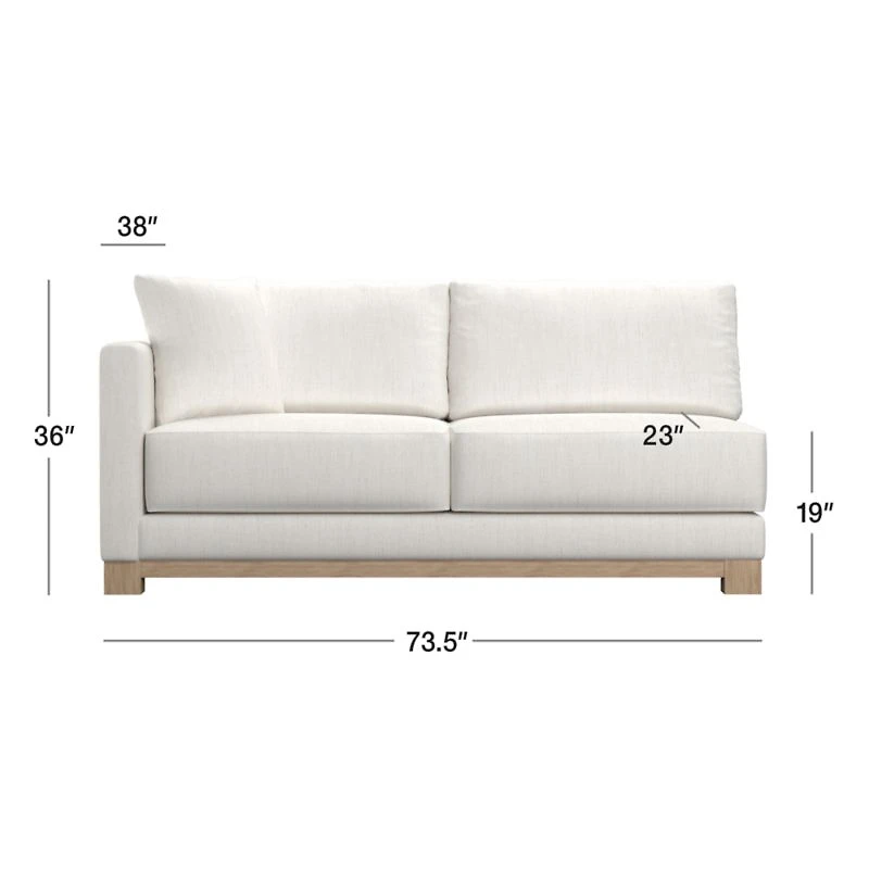 Gather Wood Base Left-Arm Sofa