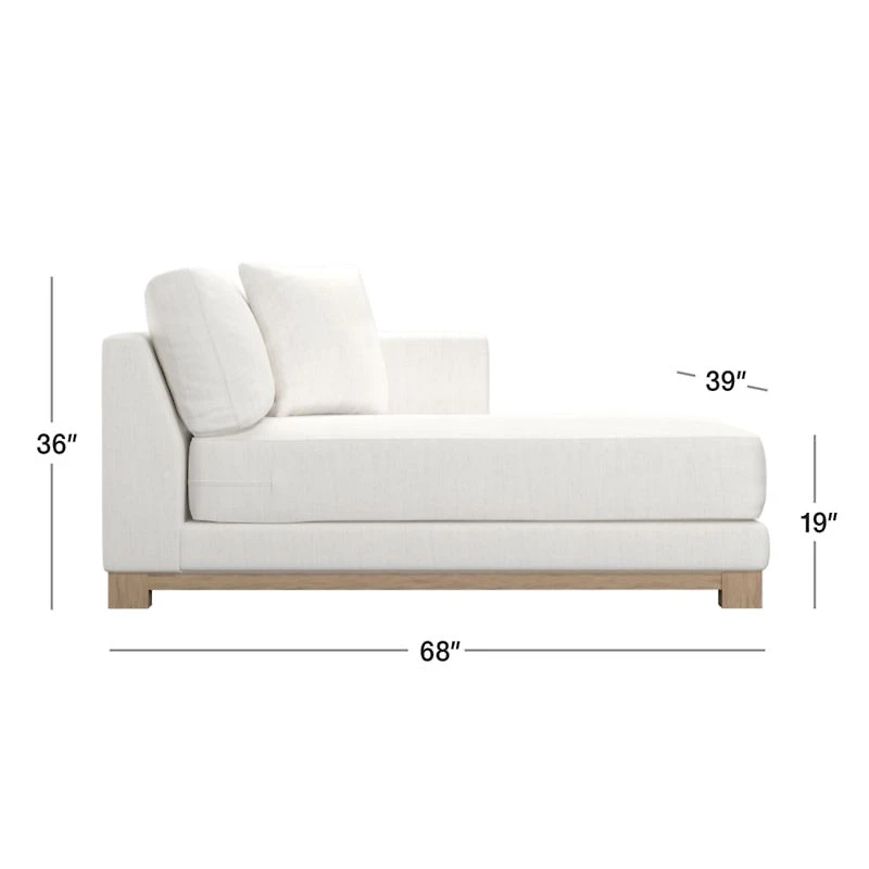 Gather Wood Base Right-Arm Chaise