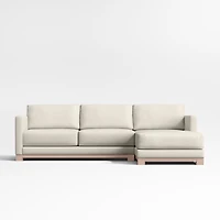 Gather Wood Base 2-Piece Sectional Sofa with Chaise Lounge