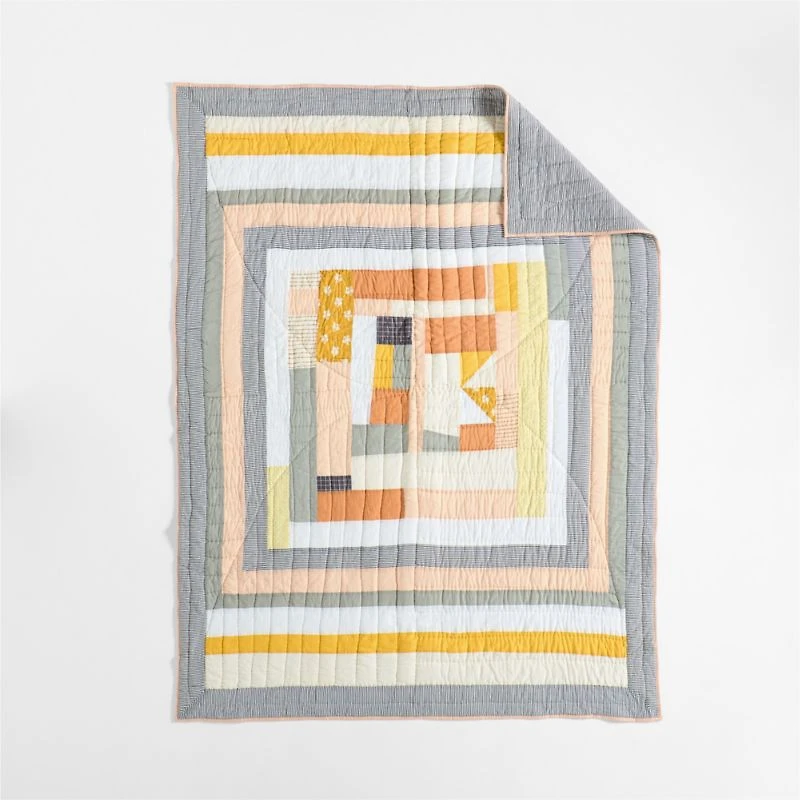 Gee's Bend Amir Amor Patchwork Organic Cotton Kids Twin Quilt