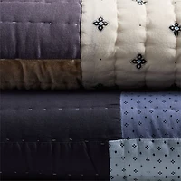 Gee's Bend Around The Bend Organic Cotton Taupe/Midnight Navy Full/Queen Quilt
