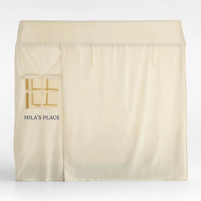 Cream Cotton Kids Twin Tent Bed Cover
