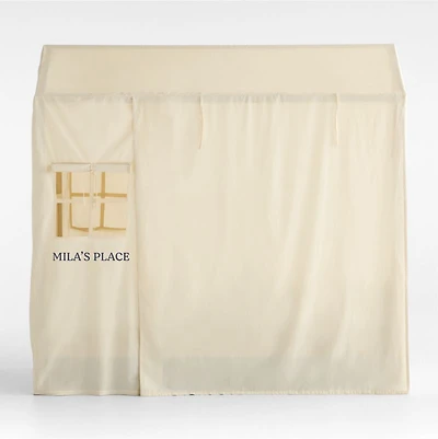 Cream Cotton Kids Twin Tent Bed Cover