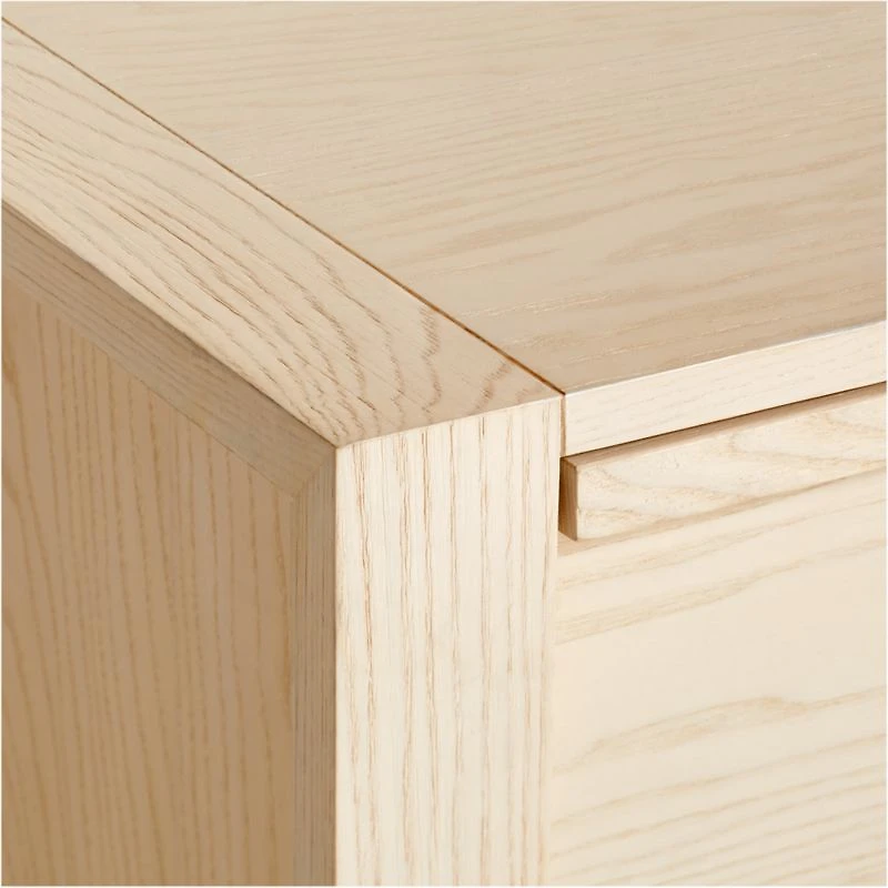 Gemini 55" Light Ash Wood 6-Drawer Wide Kids Dresser