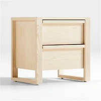 Gemini Light Ash Wood 2-Drawer Kids Nightstand