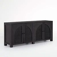 Geneva 78" Black Wood Credenza